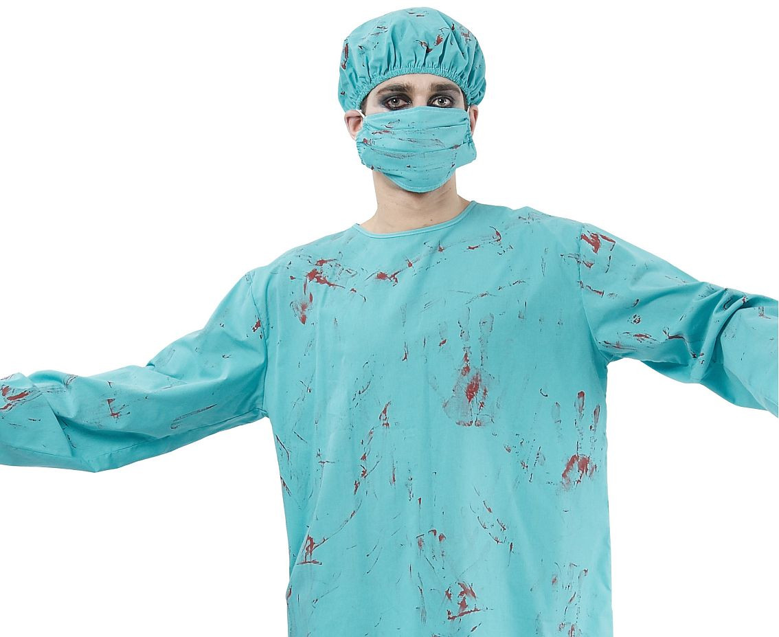 Role play-set for adult Surgeon Zombie (shirt, pants, cap, mask), size 52